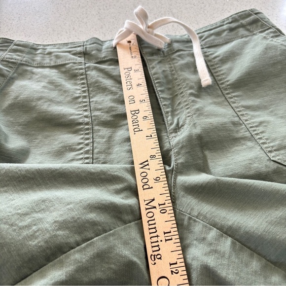 Loft Womens Size 6 Cotton Spandex Seaside Cropped Pant Sage Green Drawstring - Picture 11 of 14